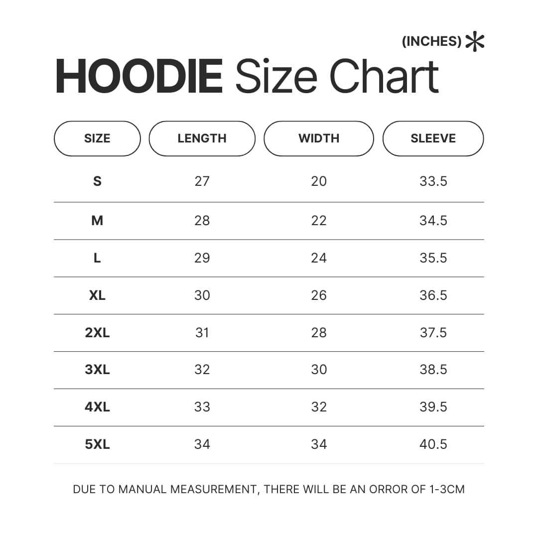 Hoodie Size Chart - SZA Shop