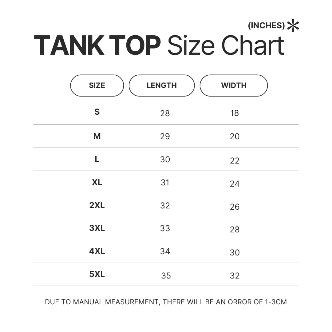 Tank Top Size Chart - SZA Shop
