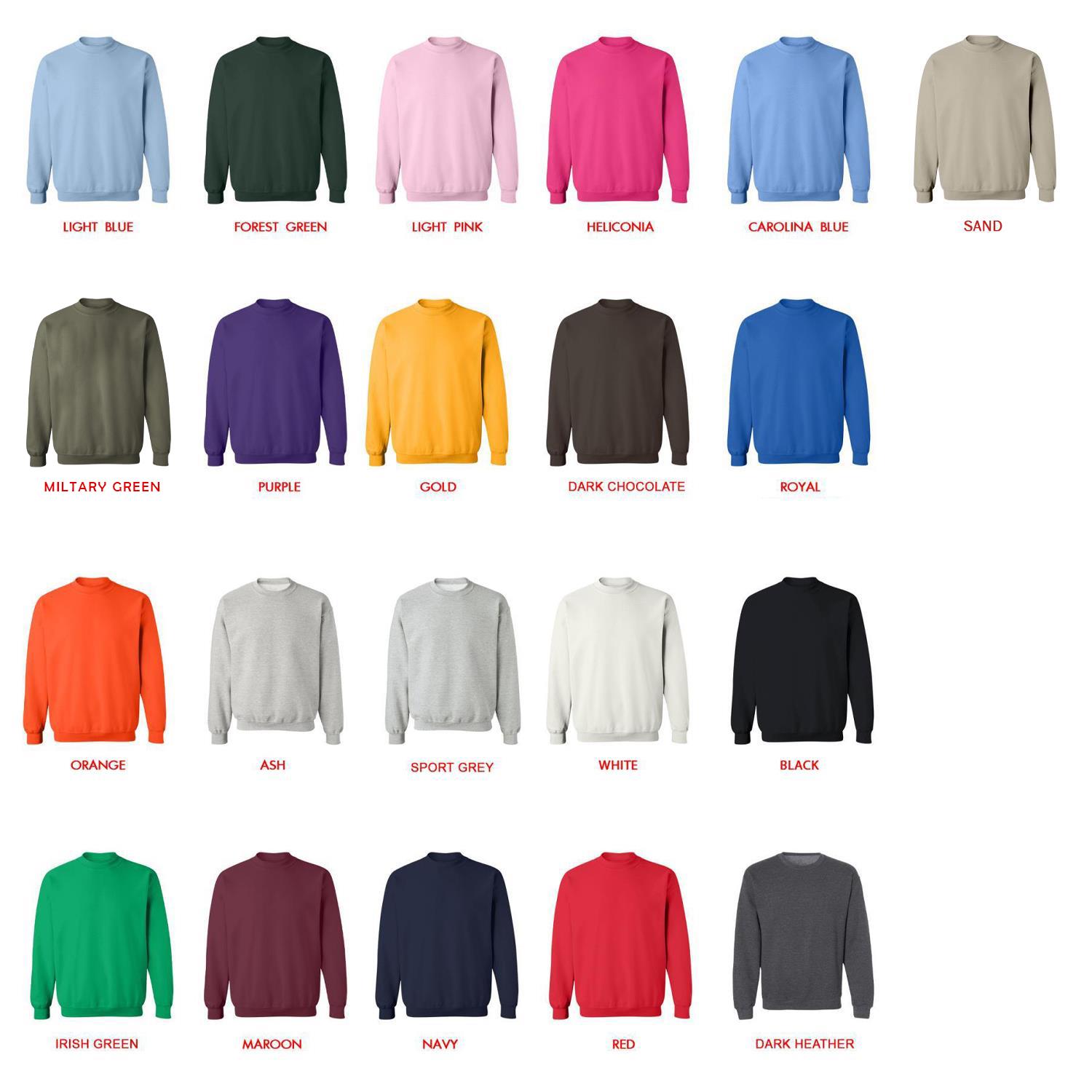 sweatshirt color chart - SZA Shop