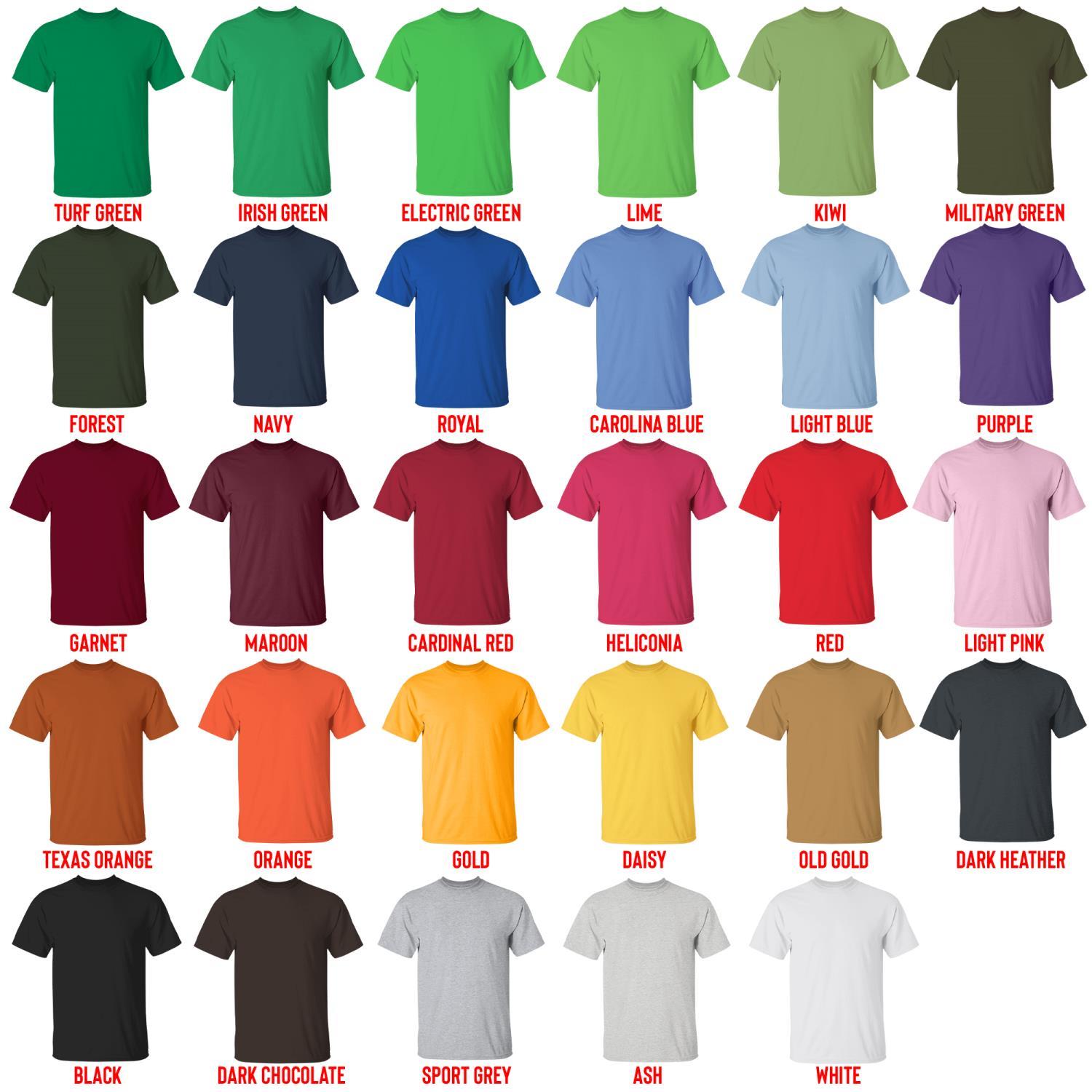 t shirt color chart - SZA Shop