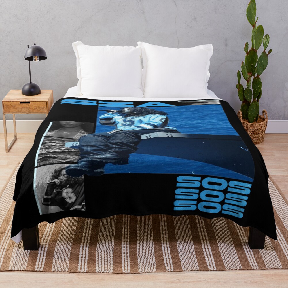 Sza Sos Vintage Graphic Edition Throw Blanket
