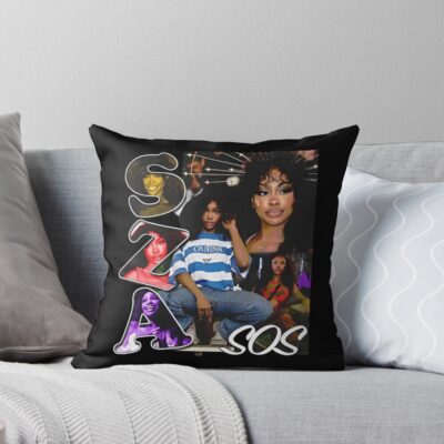 Sza Sos Album Vintage Aesthetic Throw Pillow